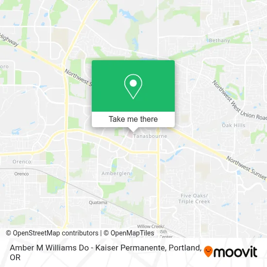 Amber M Williams Do - Kaiser Permanente map
