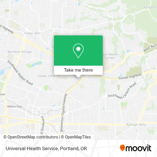 Universal Health Service map