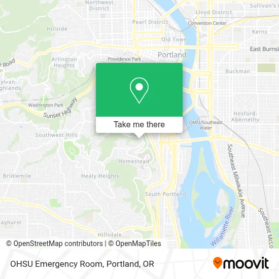 OHSU Emergency Room map