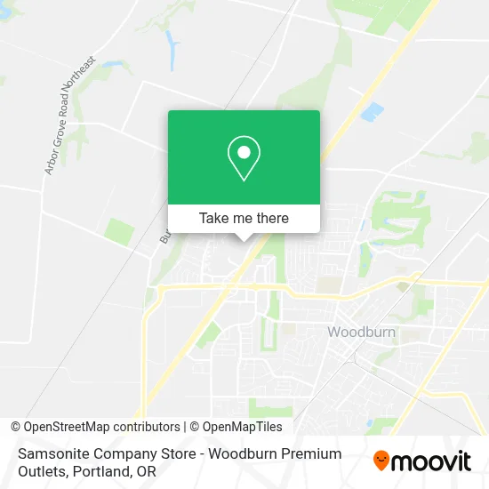 Samsonite Company Store - Woodburn Premium Outlets map