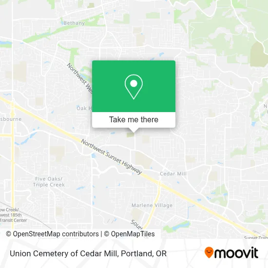 Union Cemetery of Cedar Mill map