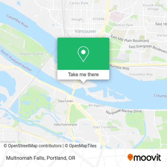 Multnomah Falls map