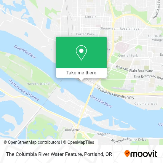 The Columbia River Water Feature map