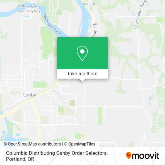 Columbia Distributing Canby Order Selectors map