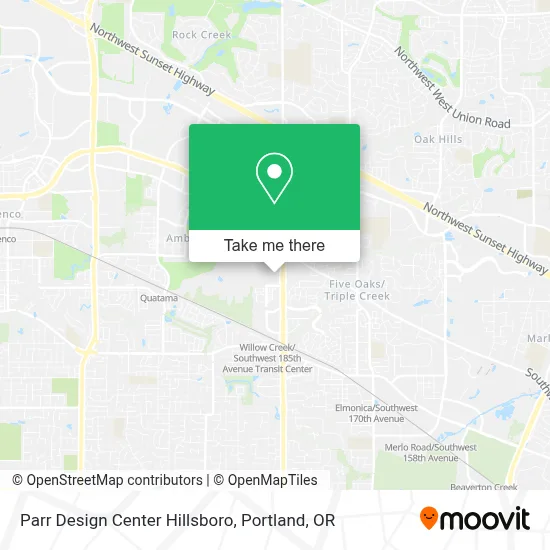 Parr Design Center Hillsboro map