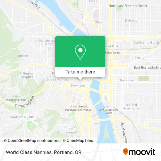 World Class Nannies map