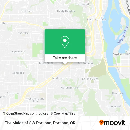 The Maids of SW Portland map