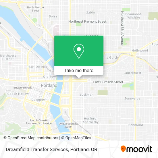 Dreamfield Transfer Services map
