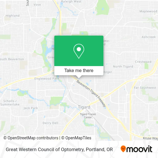 Great Western Council of Optometry map