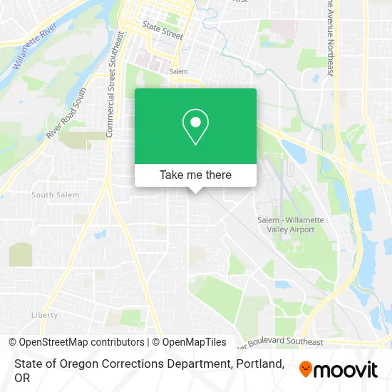 State of Oregon Corrections Department map