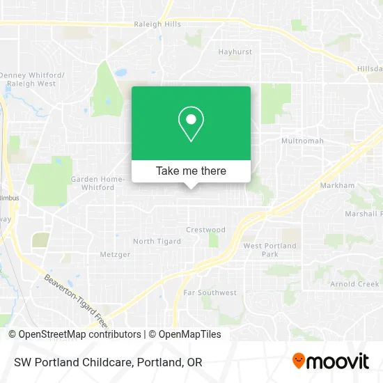 SW Portland Childcare map