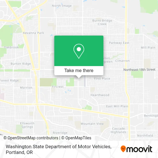 Washington State Department of Motor Vehicles map