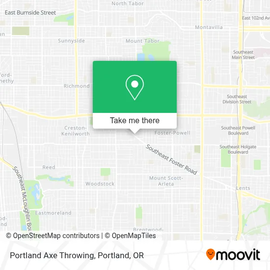 Portland Axe Throwing map
