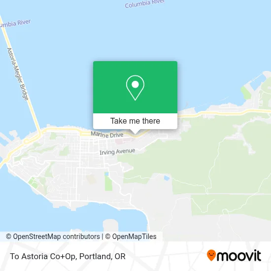 To Astoria Co+Op map