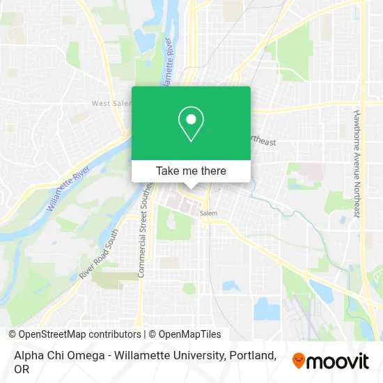 Alpha Chi Omega - Willamette University map