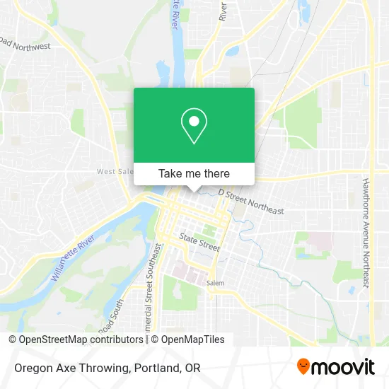 Oregon Axe Throwing map