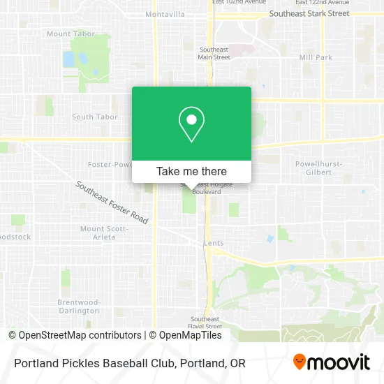Portland Pickles Baseball Club map