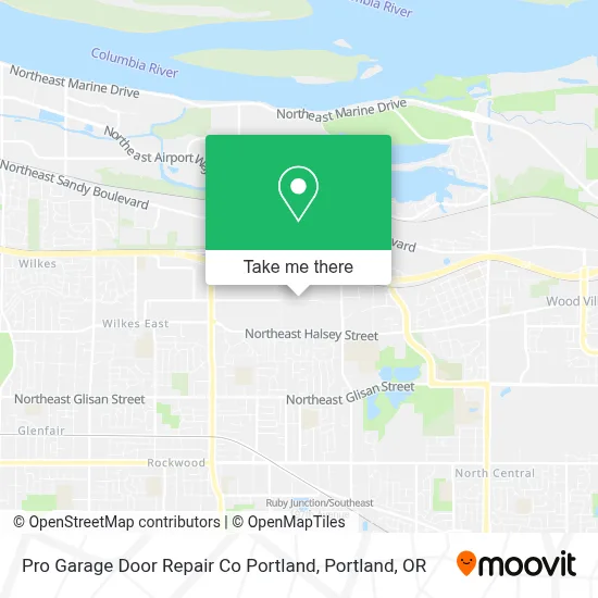 Pro Garage Door Repair Co Portland map