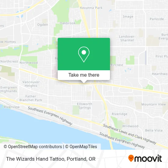 The Wizards Hand Tattoo map