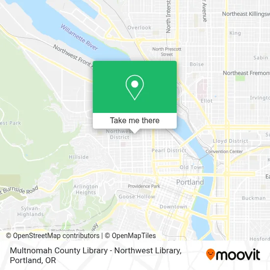 Multnomah County Library - Northwest Library map