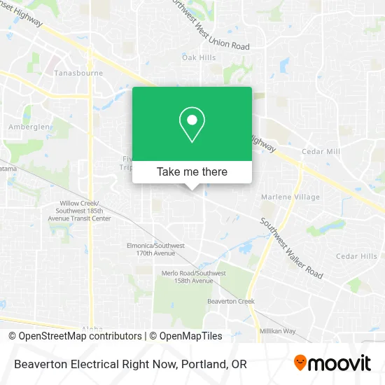 Beaverton Electrical Right Now map