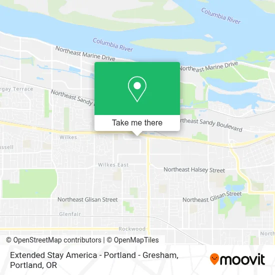 Extended Stay America - Portland - Gresham map