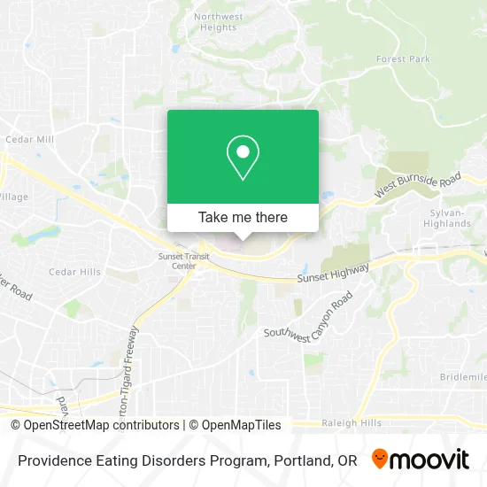 Providence Eating Disorders Program map