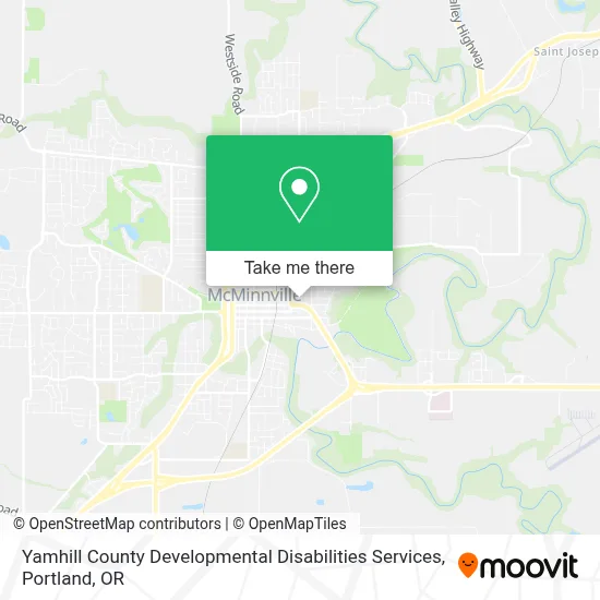 Yamhill County Developmental Disabilities Services map
