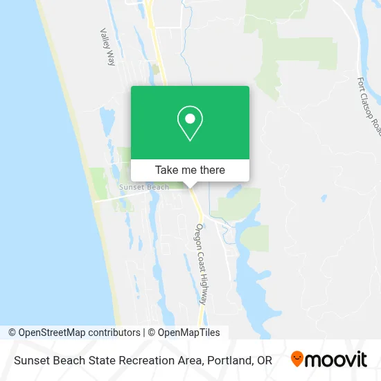 Sunset Beach State Recreation Area map