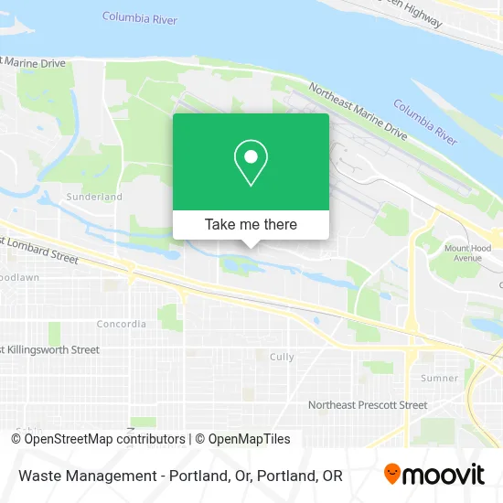 Waste Management - Portland, Or map