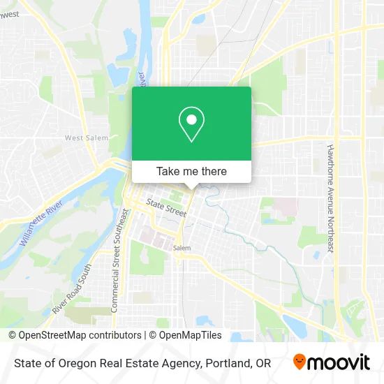 State of Oregon Real Estate Agency map
