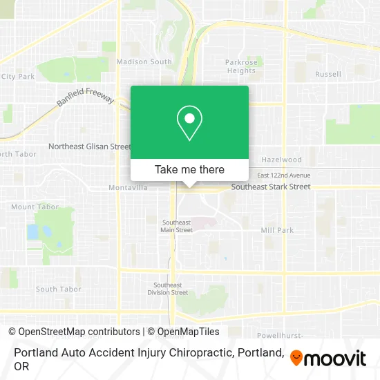 Portland Auto Accident Injury Chiropractic map