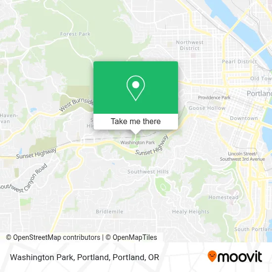 Washington Park, Portland map