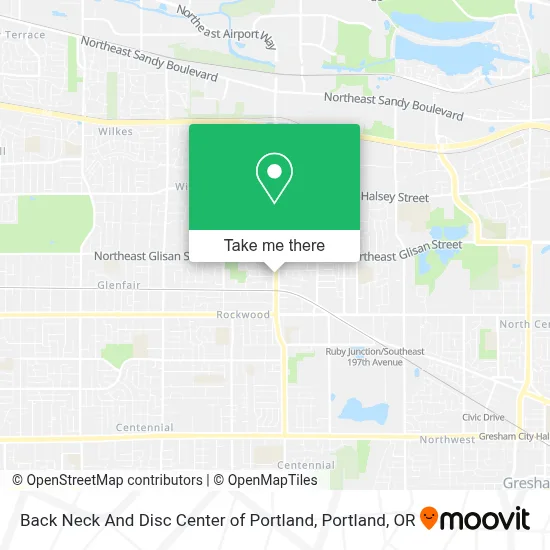 Back Neck And Disc Center of Portland map
