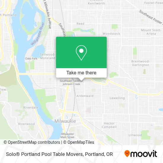 Solo® Portland Pool Table Movers map