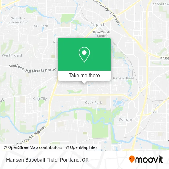 Hansen Baseball Field map