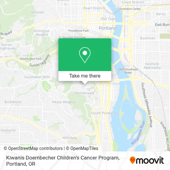 Kiwanis Doernbecher Children's Cancer Program map
