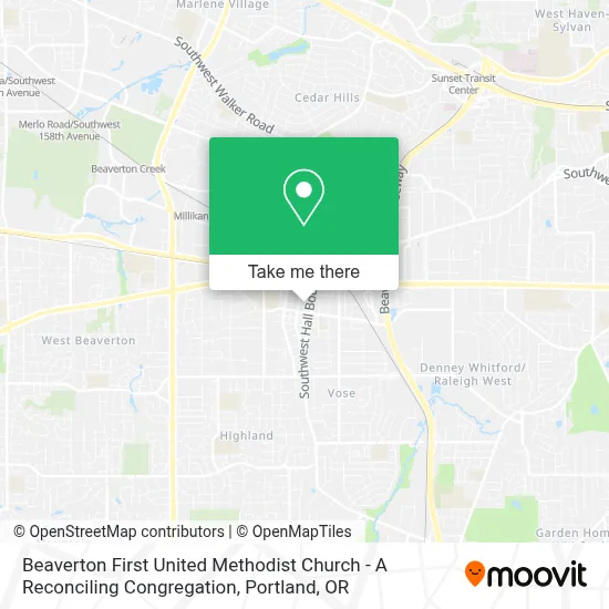 Beaverton First United Methodist Church - A Reconciling Congregation map