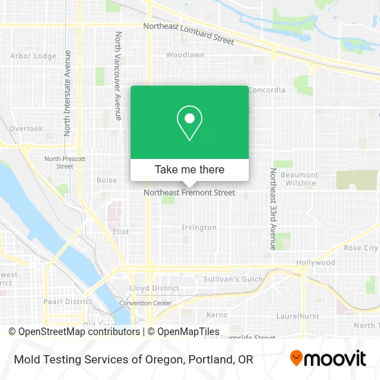 Mold Testing Services of Oregon map