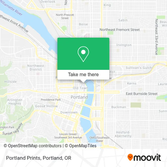 Portland Prints map