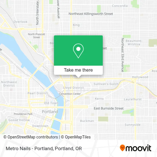 Metro Nails - Portland map