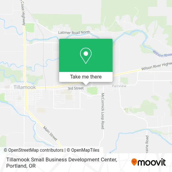 Tillamook Small Business Development Center map
