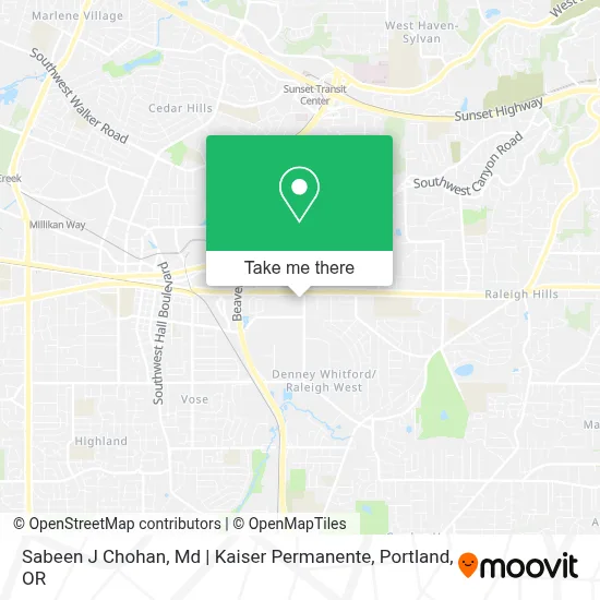 Sabeen J Chohan, Md | Kaiser Permanente map
