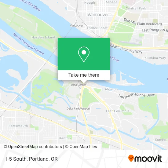 I-5 South map
