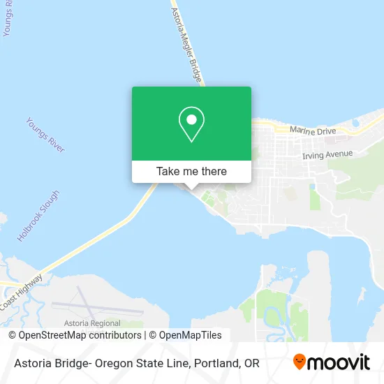 Astoria Bridge- Oregon State Line map