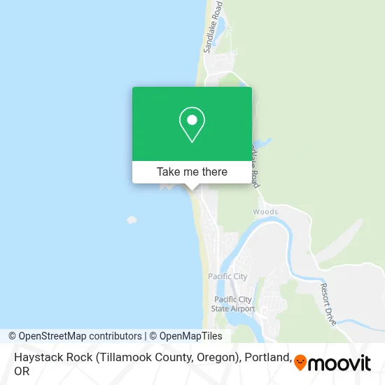 Haystack Rock (Tillamook County, Oregon) map