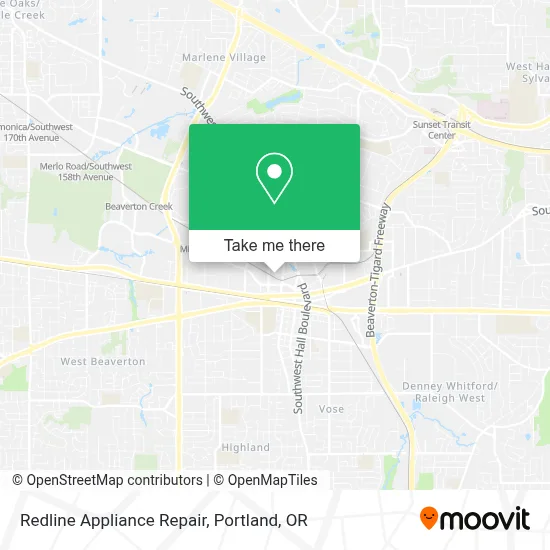 Redline Appliance Repair map