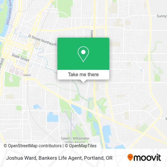 Joshua Ward, Bankers Life Agent map
