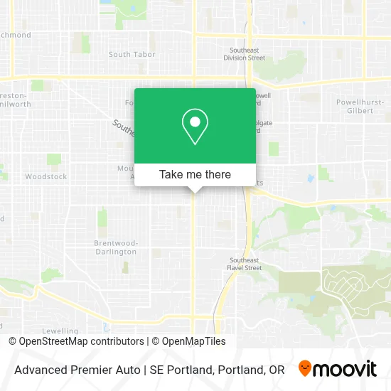 Advanced Premier Auto | SE Portland map