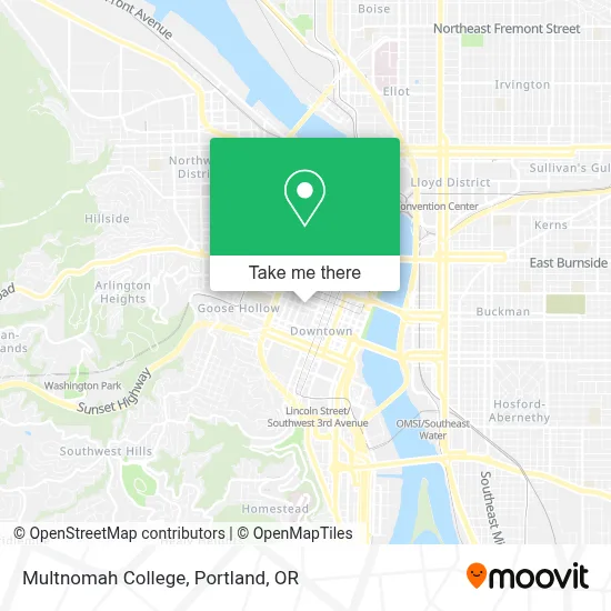 Multnomah College map